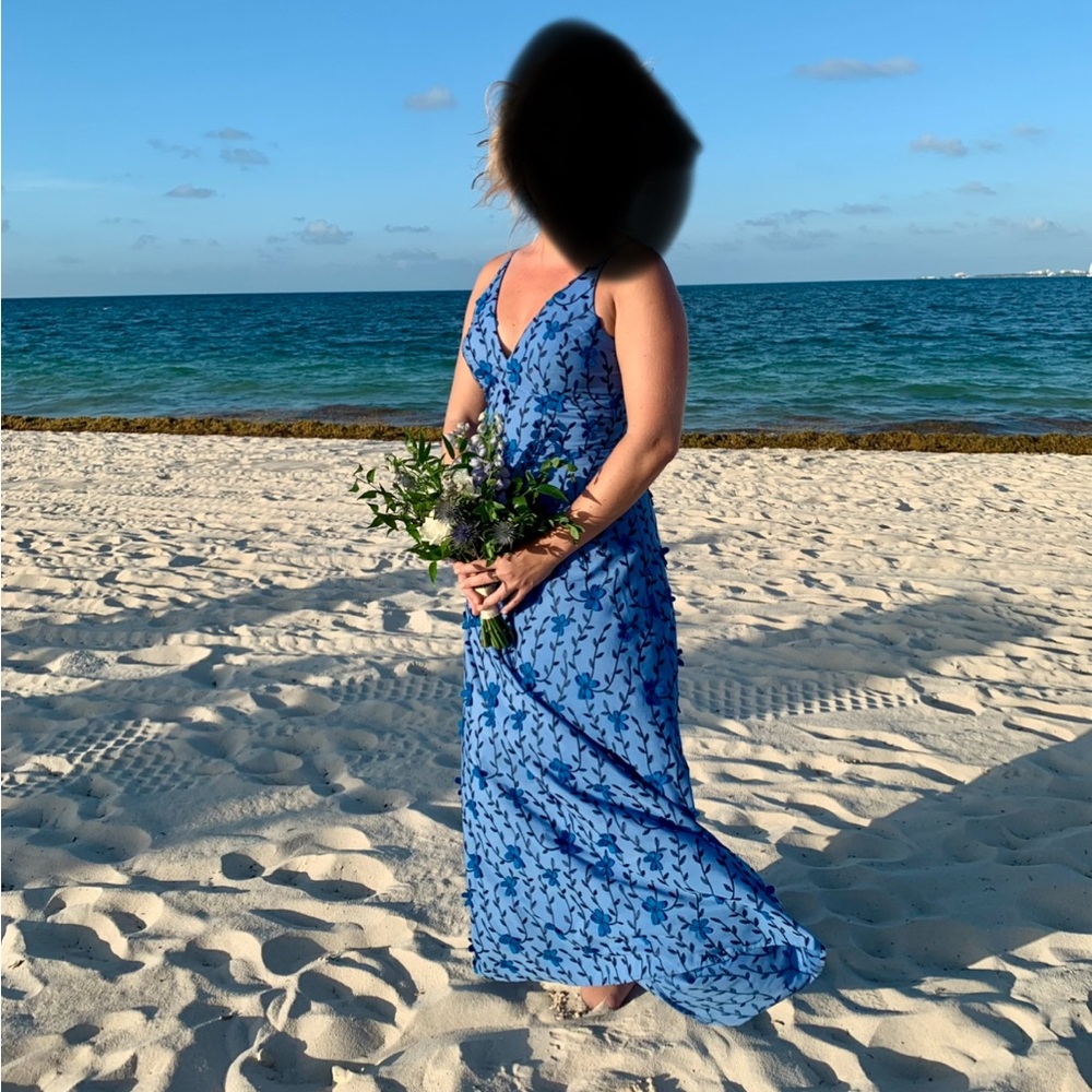 Dress the Population Blue Floral Dress